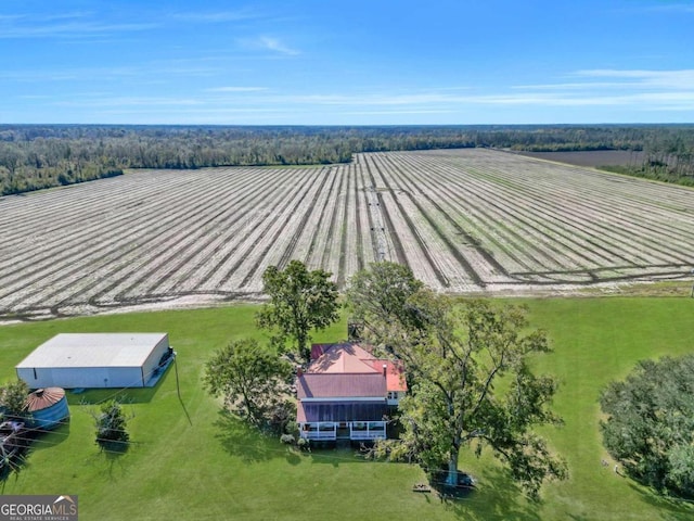 bird's eye view with a rural view