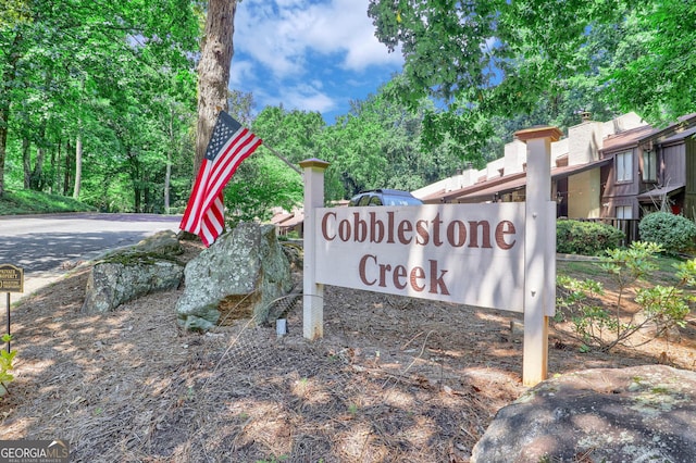 view of community sign