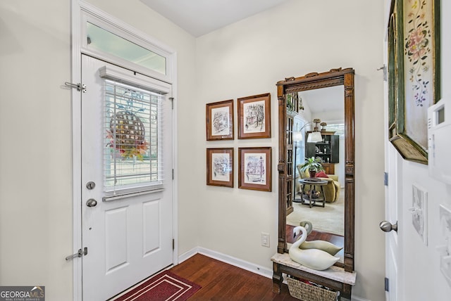 entryway featuring dark hardwood / wood-style floors