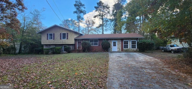 view of split level home