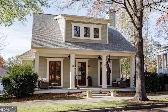 view of front of house featuring covered porch