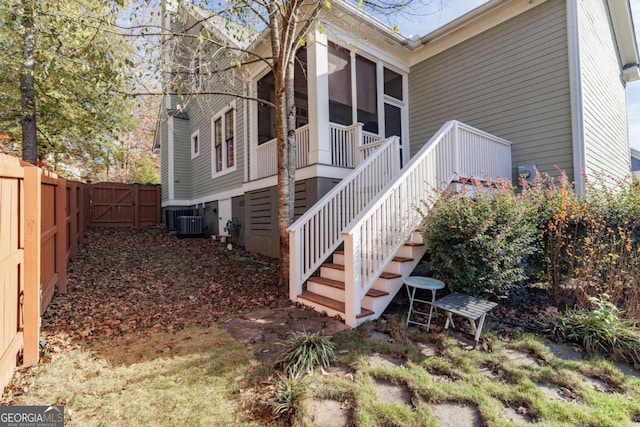 view of home's exterior with cooling unit