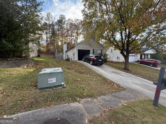 exterior space featuring a garage