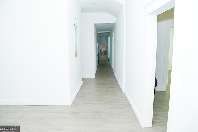 hall featuring light hardwood / wood-style flooring