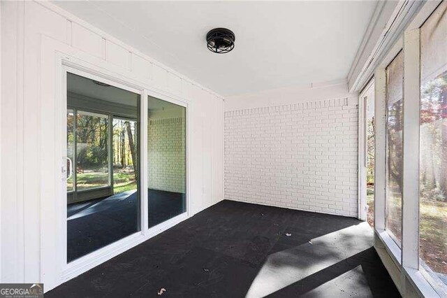 view of unfurnished sunroom