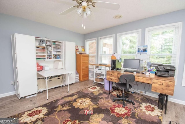 611 Bernhard Rd, Fayetteville, GA 30215 - office with wood finished floors and a ceiling fan