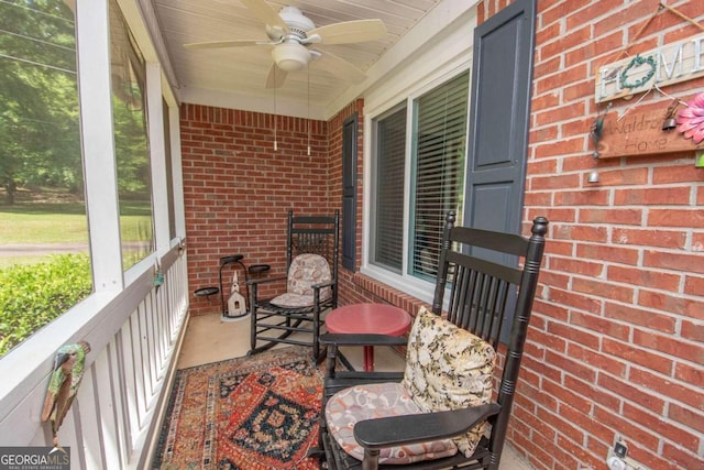 611 Bernhard Rd, Fayetteville, GA 30215 - covered porch with a ceiling fan