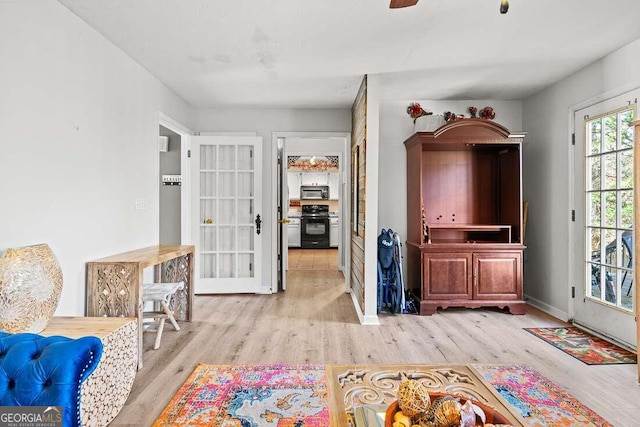 interior space featuring light hardwood / wood-style flooring