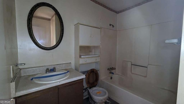 bathroom featuring vanity and shower / bathing tub combination