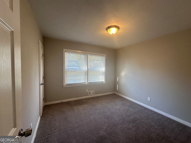 carpeted spare room featuring a textured ceiling