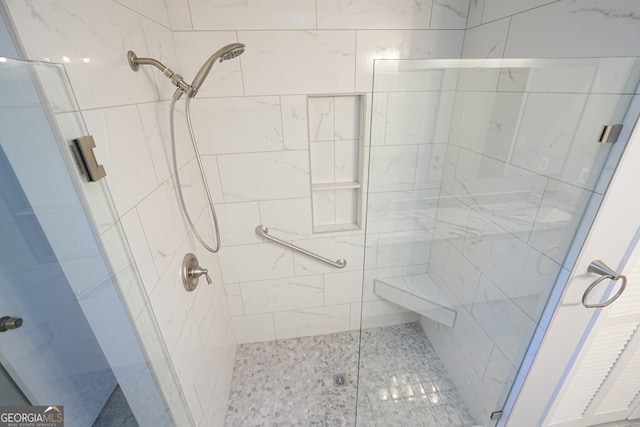 bathroom featuring walk in shower