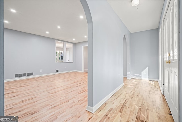 interior space featuring light wood-type flooring