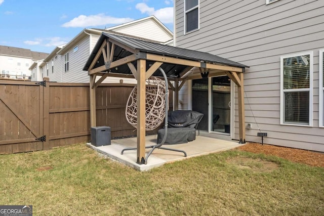 view of patio / terrace featuring a gazebo