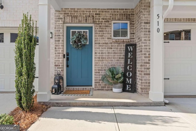 entrance to property with a garage