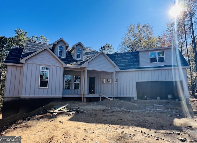 view of front of house with a garage and board and batten siding