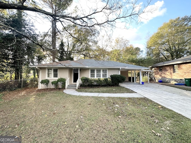 1737 Mckenzie Dr, Decatur, GA 30032 - view of front facade featuring concrete driveway, an attached carport, and brick siding