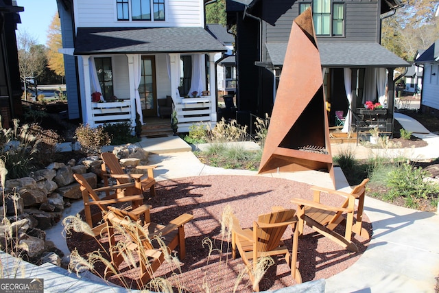 view of patio with a porch