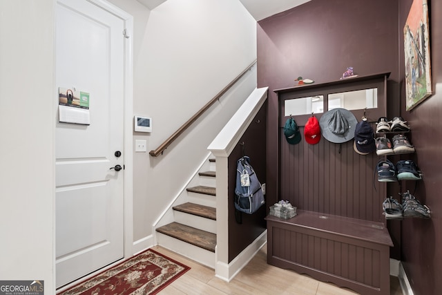 entrance foyer featuring light hardwood / wood-style flooring