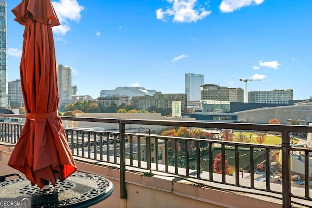 balcony with a city view