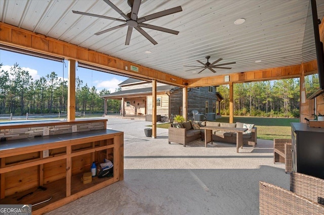 view of patio featuring outdoor lounge area