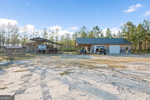 exterior space featuring a carport