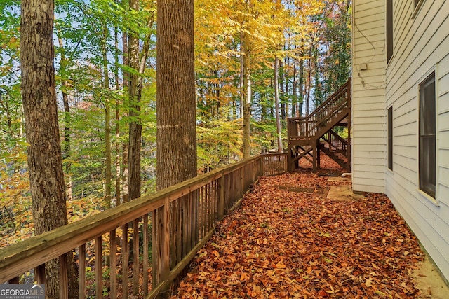 view of yard with a deck