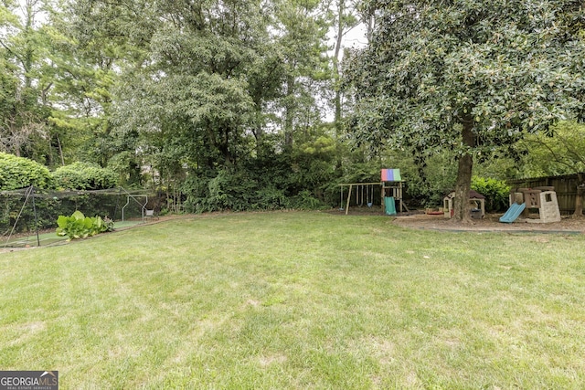 view of yard featuring a playground