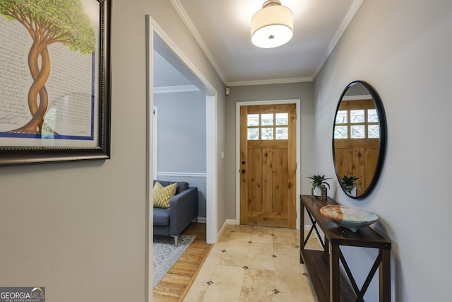 doorway with ornamental molding