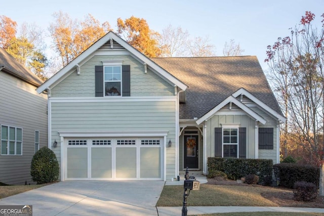 view of front of home featuring a garage