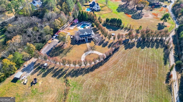 aerial view with a rural view