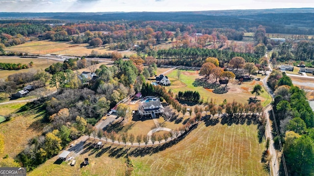 bird's eye view with a rural view