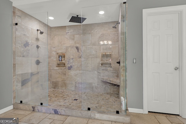 bathroom featuring walk in shower