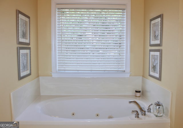 bathroom with a washtub