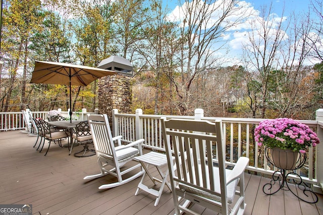 view of wooden deck