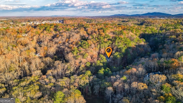 bird's eye view with a mountain view