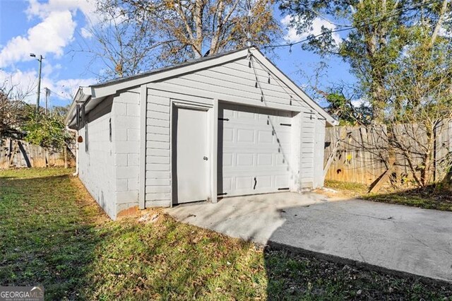 view of garage