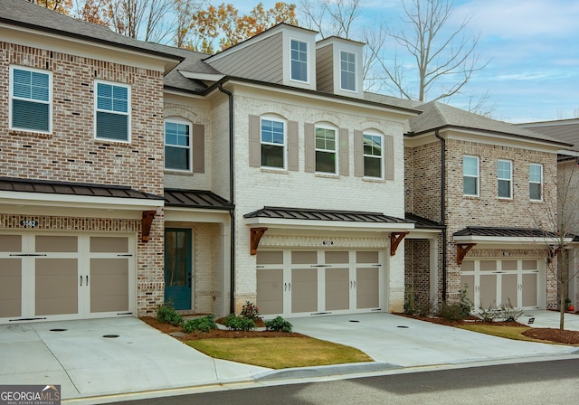 view of property with a garage