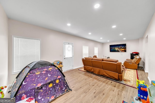 bedroom featuring light hardwood / wood-style flooring