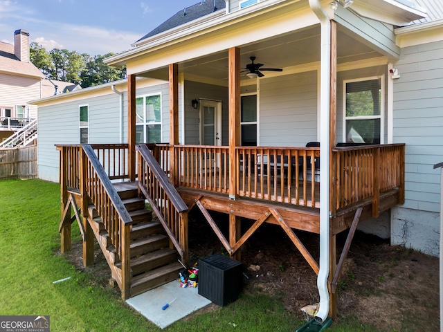 deck with ceiling fan