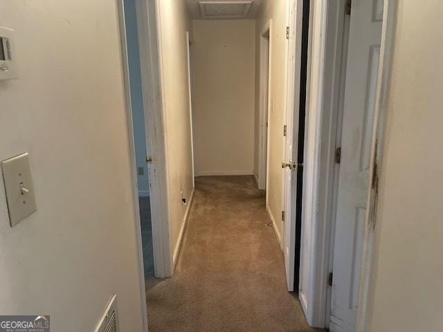 hall featuring carpet floors