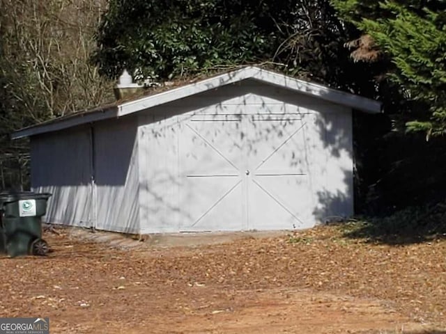 view of shed