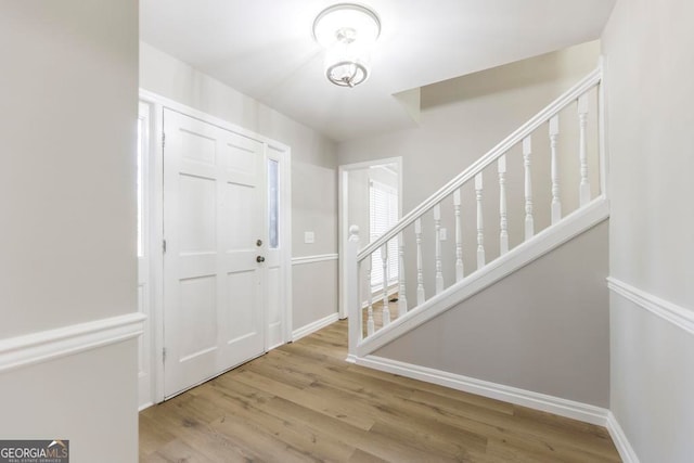 entryway featuring light hardwood / wood-style flooring