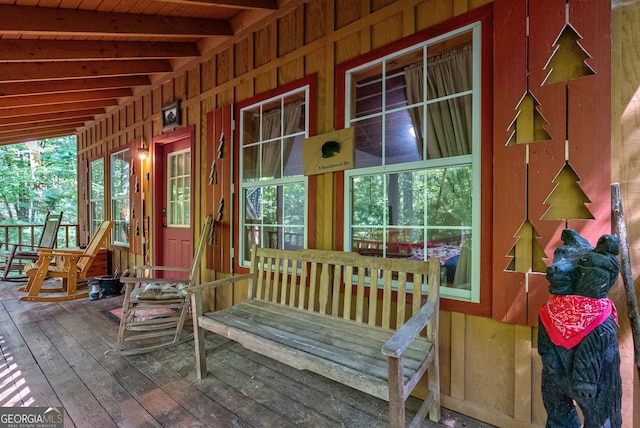 exterior space with covered porch