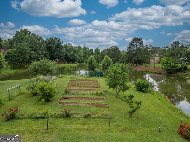 view of community featuring a water view