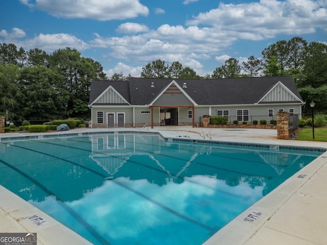 view of pool featuring a patio area