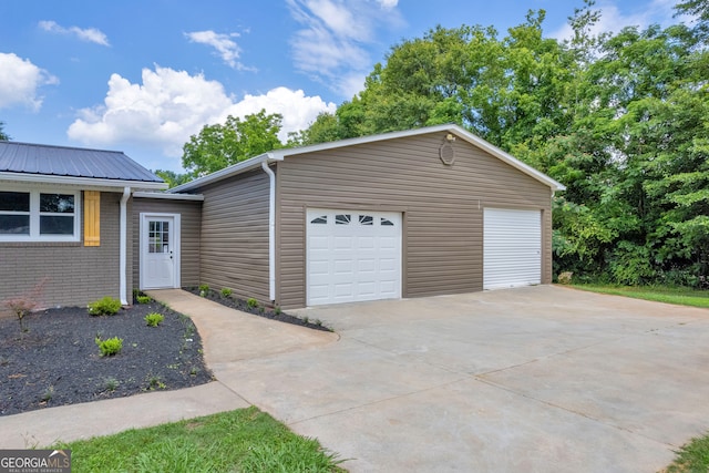 view of garage