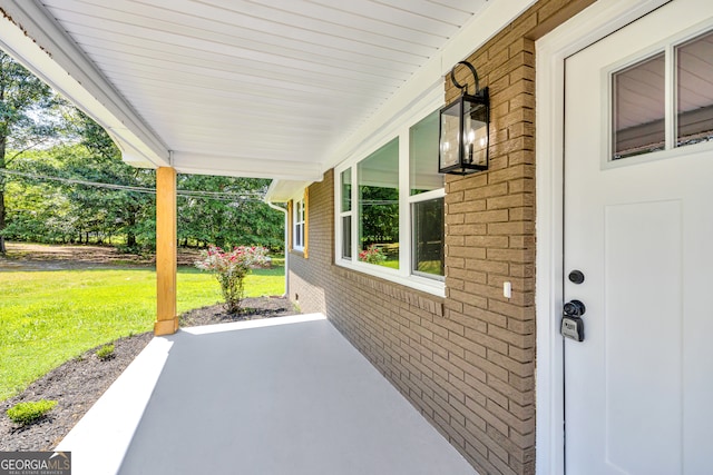 view of patio featuring covered porch