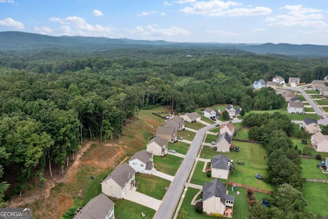 aerial view featuring a mountain view