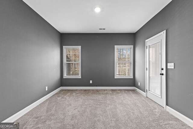 carpeted empty room featuring plenty of natural light