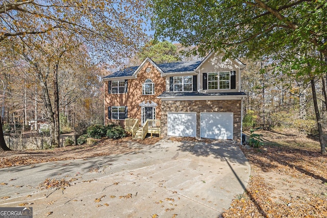 view of front facade featuring a garage